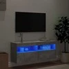 TV staliukas Sieninė TV spintelė su LED lemputėmis, betono, 100x30x40cm