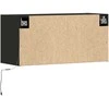 TV staliukas Sieninė TV spintelė su LED lemputėmis, juoda, 80x31x35cm
