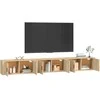 TV staliukas Sieninės televizoriaus spintelės, 3vnt., ąžuolo, 100x34,5x40cm
