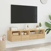 TV staliukas Sieninės TV spintelės, 2vnt., ąžuolo, 60x30x30cm, mediena
