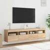 TV staliukas Sieninės TV spintelės su LED, 2vnt., sonoma ąžuolo, 80x30x40cm