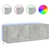 TV staliukas Sieninės TV spintelės su LED, 2vnt., betono pilkos, 60x35x41cm
