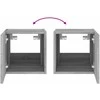 TV staliukas Sieninės TV spintelės su LED, 2vnt., pilkos, 30,5x35x30cm