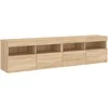 TV staliukas Sieninės TV spintelės su LED, 2vnt., sonoma ąžuolo, 80x30x40cm