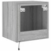 TV staliukas Sieninės TV spintelės su LED, 2vnt., pilkos, 40,5x35x40cm