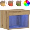TV staliukas TV spintelių komplektas su LED 2 pcs Amatininkų ąžuolas