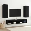 TV staliukas Sieninis televizoriaus stovas 2 pcs Juodas ąžuolas