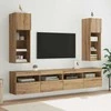 TV staliukas Sieniniai televizorių spintelės su LED 2 pcs Amatininkų ąžuolas