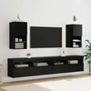 TV staliukas Sieniniai televizorių spintelės su LED 2 pcs Juodas ąžuolas