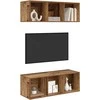 TV staliukas TV spintelių komplektas 2 pcs Senovinis medis 37 x 37 x 107 cm