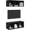TV staliukas TV spintelių komplektas 2 pcs Juodas ąžuolas 37 x 37 x 107 cm