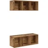 TV staliukas TV spintelių komplektas 2 pcs Senovinis medis 37 x 37 x 107 cm