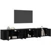 TV staliukas Sieninio televizoriaus kabineto komplektas 3 pcs Juodas ąžuolas