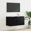TV staliukas Sieninis televizoriaus kabinetas juoda ąžuolo 80 x 34.5 x 40 cm