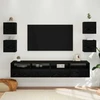 TV staliukas Sieninis televizoriaus kabinetas 4 pcs Juodojo ąžuolo