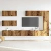TV staliukas Sieninis televizoriaus spintelės komplektas, 7 dalių