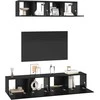 TV staliukas TV spintelių komplektas 4 pcs Juodas ąžuolas Apdirbta mediena