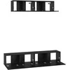TV staliukas TV spintelių komplektas 4 pcs Juodas ąžuolas Apdirbta mediena