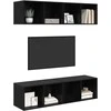 TV staliukas TV spintelių komplektas 4 pcs Juodas ąžuolas 37 x 37 x 72 cm
