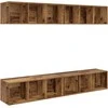 TV staliukas TV spintelių komplektas 4 pcs Senovinis medis 37 x 37 x 107 cm