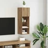 TV staliukas Sieninis televizoriaus stovas su LED Amatininkų ąžuolas