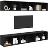 TV staliukas TV spintelių komplektas 4 pcs Juodas ąžuolas 37 x 37 x 107 cm