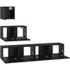 TV staliukas TV spintelių komplektas 3 pcs Juodas ąžuolas Apdirbta mediena