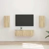 TV staliukas TV sieninio kabineto komplektas 4 pcs Sonoma ąžuolas