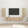 TV staliukas TV sieninio kabineto komplektas 4 pcs Sonoma ąžuolas