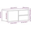 TV staliukas Televizoriaus spintelė 80 x 34 x 36 cm Juodas ąžuolas