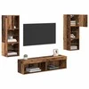 TV staliukas Televizoriaus sieninis modulis 6 pcs Senovinis medis