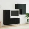 TV staliukas Televizoriaus spintelė 4 pcs Juodas ąžuolas Apdirbta mediena