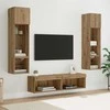 TV staliukas Televizoriaus sieninis modulis 6 pcs Amatininkų ąžuolas