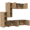 TV staliukas Televizoriaus sieninis modulis 5 pcs Amatininkų ąžuolas