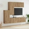 TV staliukas Televizoriaus sieninis modulis 5 pcs Amatininkų ąžuolas