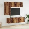 TV staliukas Televizoriaus sieninis modulis 5 pcs Senovinis medis