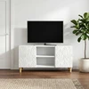 TV staliukas Televizoriaus spintelė 102 x 34,5 x 50 cm Balta