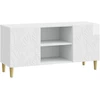 TV staliukas Televizoriaus spintelė 102 x 34,5 x 50 cm Itin blizgi balta