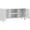 TV staliukas Televizoriaus spintelė 102 x 34,5 x 50 cm Itin blizgi balta