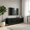 TV staliukas Televizoriaus spintelė 146 x 33 x 50 cm Juodojo ąžuolo