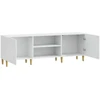 TV staliukas Televizoriaus spintelė 150 x 31 x 50 cm Itin blizgi balta