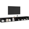 TV staliukas TV spintelių komplektas 3 pcs Juodas ąžuolas 37 x 35 x 107 cm