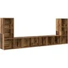 TV staliukas TV spintelių komplektas 4 pcs Senovinis medis 37 x 35 x 107 cm