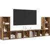 TV staliukas TV spintelių komplektas 4 pcs Senovinis medis 37 x 35 x 107 cm
