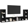TV staliukas TV spintelių komplektas 4 pcs Juodas ąžuolas 37 x 35 x 107 cm