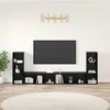 TV staliukas TV spintelių komplektas 4 pcs Juodas ąžuolas 37 x 35 x 107 cm