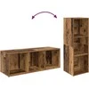 TV staliukas TV spintelių komplektas 4 pcs Senovinis medis 37 x 35 x 107 cm