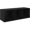 TV staliukas TV spintelių komplektas 4 pcs Juodas ąžuolas 37 x 35 x 107 cm