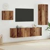 TV staliukas Televizoriaus spintelė 4 pcs Senovinis medis Apdirbta mediena