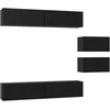 TV staliukas TV spintelių komplektas 6 pcs Juodas ąžuolas Apdirbta mediena